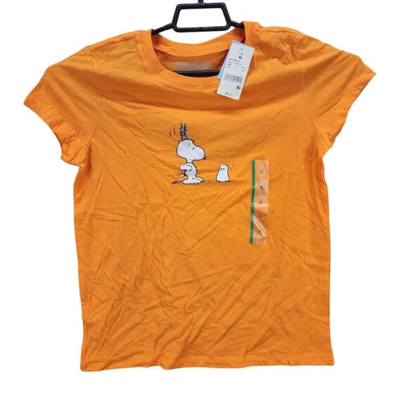 Womens Halloween Spooked Snoopy Graphic Orange T Shirt Short Sleeve Size M - Picture 1 of 7